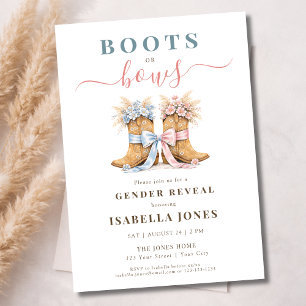 Invitación Revelación de género Boots or Bows Western