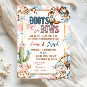 Invitación Revelación de género Boots or Bows Wild West