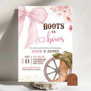 Invitación Revelación de género Botas o Lazos
