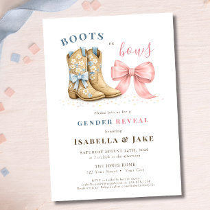 Invitación Revelación de género Botas o Lazos 