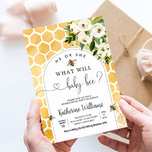 Invitación Revelación de género de abeja bebé miel