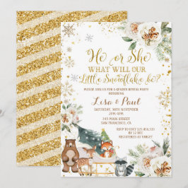 Invitación Revelación de género de animales de Woodland de co