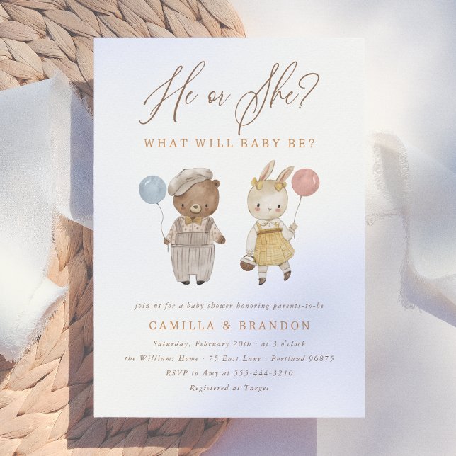 Invitación Revelación de género de animales del bosque con ac (Subido por el creador)