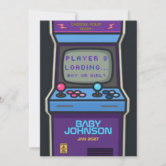 Invitación Revelación de género de arcade retro de los 90 Jug