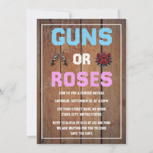 Invitación Revelación de género de armas o Rosas