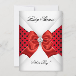 Invitación Revelación de género de Baby Shower con manchas ro