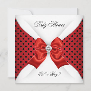 Invitación Revelación de género de Baby Shower con manchas ro