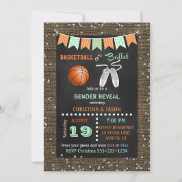 Invitación Revelación de género de baloncesto o ballet en piz