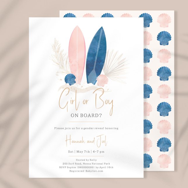 Invitación Revelación de género de bebé a bordo (Subido por el creador)