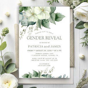 Invitación Revelación de género de bebé con vegetación modern