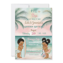 Revelación de género de bebé de playa tropical Blu