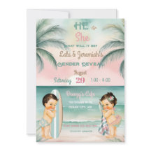 Revelación de género de bebé de playa tropical Blu