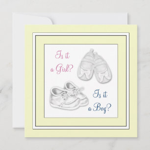 Invitación Revelación de género de bebé en shower amarillo