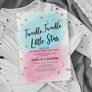 Invitación Revelación de Género de Bebé Twinkle Tw