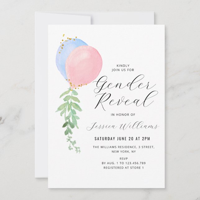 Invitación revelación de género de bebés con baluarte azul y  (Anverso)