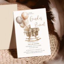 Revelación de género de Boho Nursery Beige Balloon