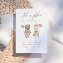 Revelación de género de Boho Watercolor Woodland A