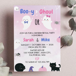 Invitación Revelación de género de Boo y o Ghoul Halloween