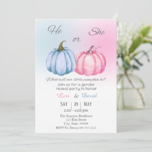 Invitación Revelación de género de caída de calabaza