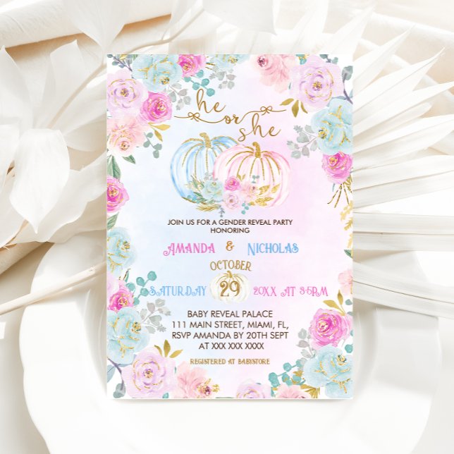 Invitación Revelación de género de calabaza (Subido por el creador)