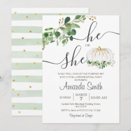 Invitación Revelación de género de calabaza blanca