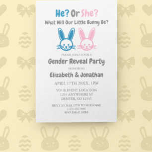 Invitación Revelación de género de conejito