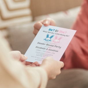 Invitación Revelación de género de conejito