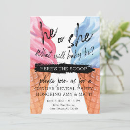 Invitación Revelación de género de crema de hielo