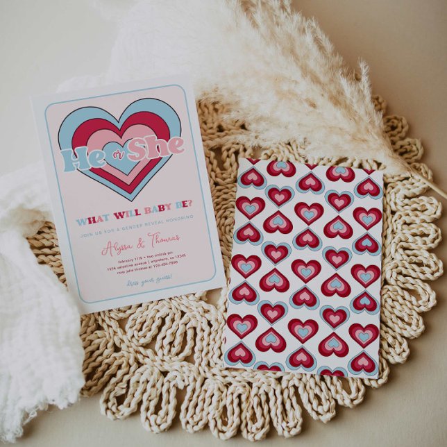 Invitación Revelación de género de El día de San Valentín ros (Subido por el creador)