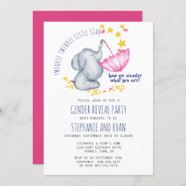 Invitación Revelación de género de elefante rosa de la marina