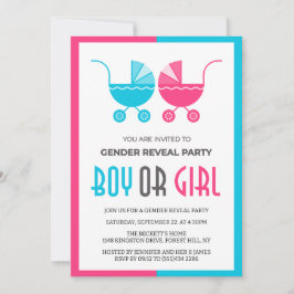 Invitación Revelación de género de gemelos Stroller para niño