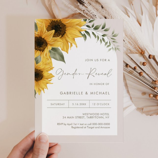 Invitación Revelación de género de girasol de SUTTON (Subido por el creador)