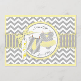 Invitación Revelación de género de impresión de Tutu o Tie &