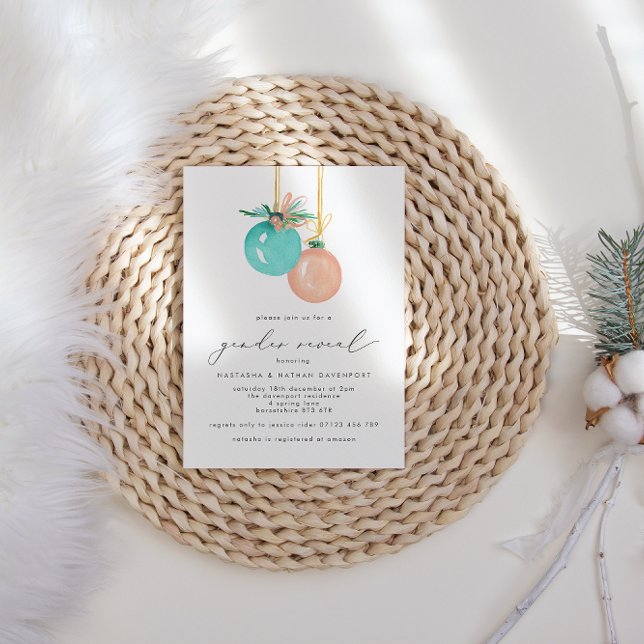 Invitación Revelación de género de invierno de Ornamentos de  (Subido por el creador)