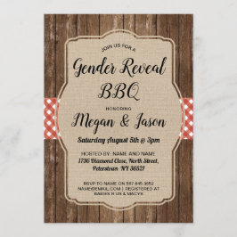 Invitación Revelación de género de la barbacoa de las parejas