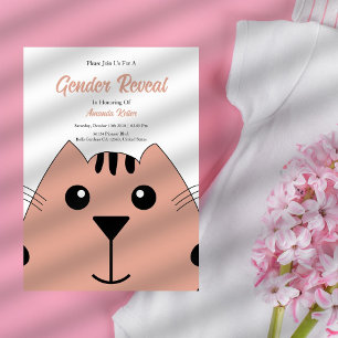 Invitación Revelación de género de la dieta del gato del bebé