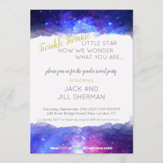 Invitación Revelación de género de la Galaxia de Estrella Peq