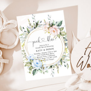 Invitación Revelación de género de la vegetación floral botán