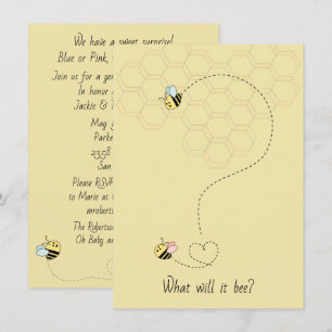 Invitación Revelación de género de las abejas