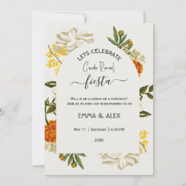 Invitación Revelación de género de las flores mexicanas Cinco