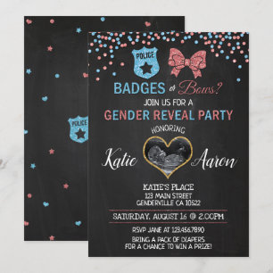 Invitación Revelación de género de las insignias o arcos de t