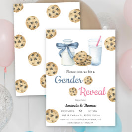Invitación Revelación de género de leche y galletas
