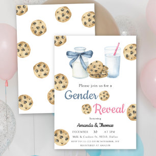 Invitación Revelación de género de leches y galletas