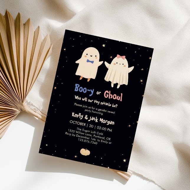 Invitación Revelación de género de los fantasmas de Halloween (Subido por el creador)