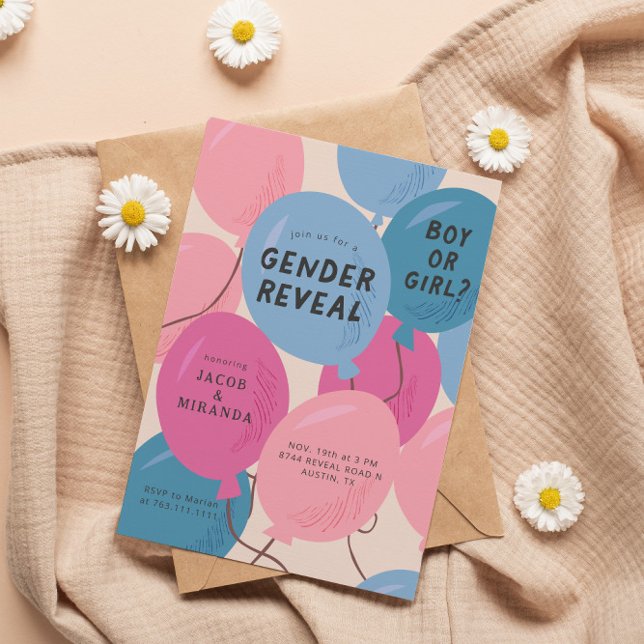 Invitación Revelación de género de los globos (Subido por el creador)