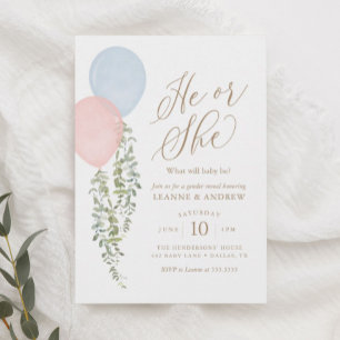 Invitación Revelación de género de los globos acuáticos Eucal