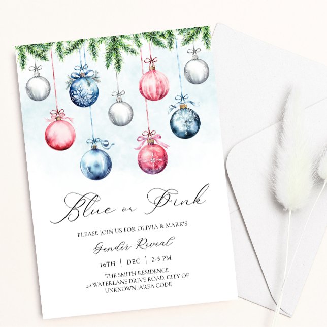 Invitación Revelación de género de los Navidades de invierno  (Subido por el creador)