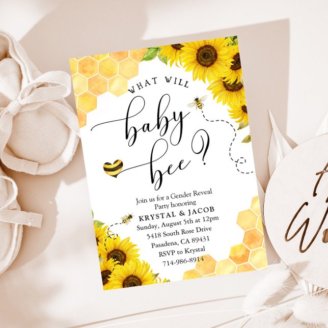 Invitación Revelación de género de miel de abeja de girasol (Subido por el creador)