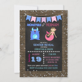 Invitación Revelación de género de Monstruos o Sirenas en Piz