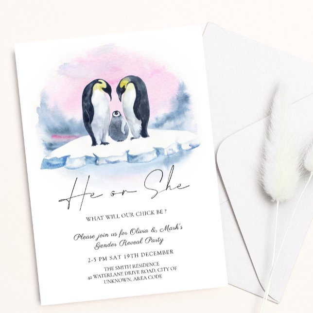 Invitación Revelación de género de Navidades de invierno de f (Subido por el creador)